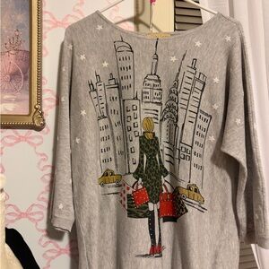 Nordstrom Gray Graphic Sweater